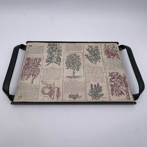 Decorative Tray Faux Leather Handles Plants Fruit Drawings Ice Man Barware Elmar